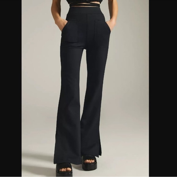 Anthropologie Pants - Anthropologie Maeve Knit Flare Pants/ Black size S